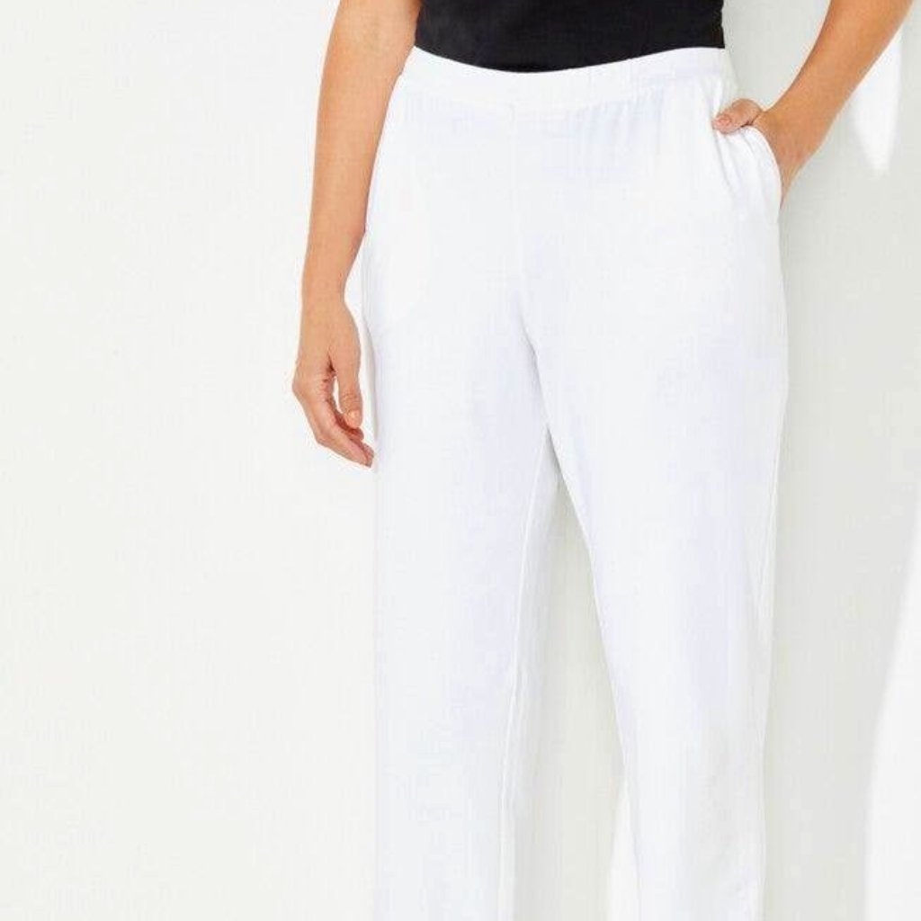 Catherine's White Suprema Cotton Stretch Pants 4x-Wp (Petite Length) Nwt
